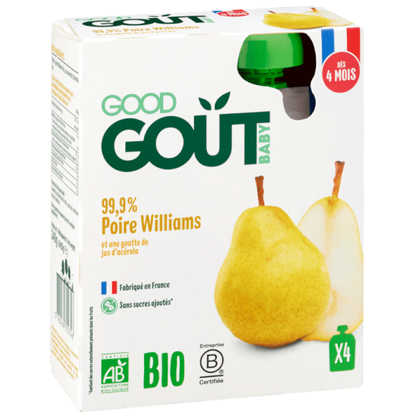Good Gout Compte de poire Williams Bio - Dessert Bébé dès 4 mois