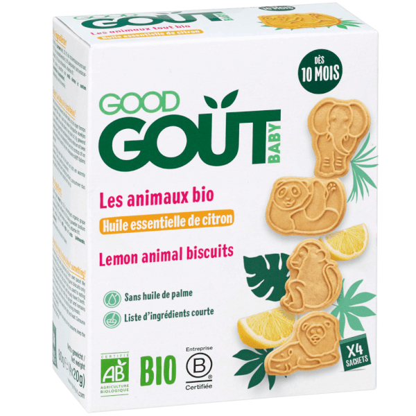 Animaux biscuits bebe bio au citron - Good Goût - 1