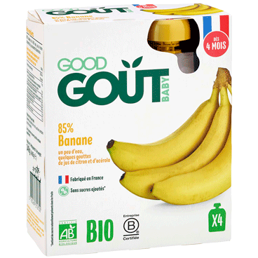Gourdes banane bio bébé - Gourdes de fruit bio bébé