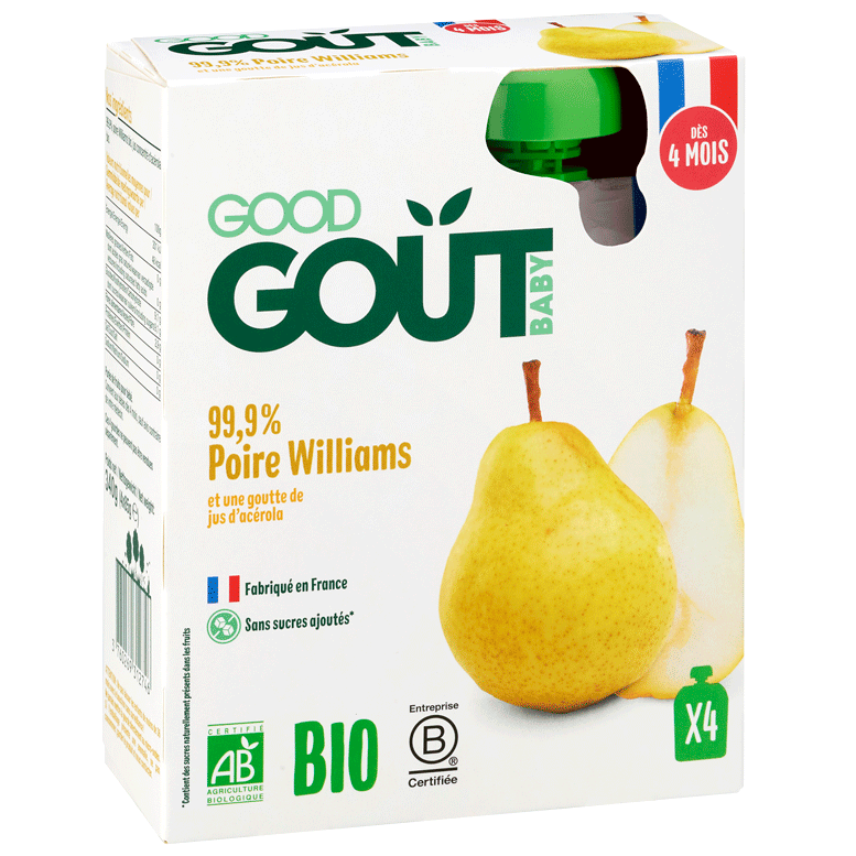 Gourdes fruit seuls bébé - Gourdes première compote bio - Good Goût