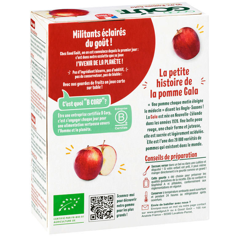 Good Goût Gourde Compote de Fruits Pomme Coing +6m Bio 120g