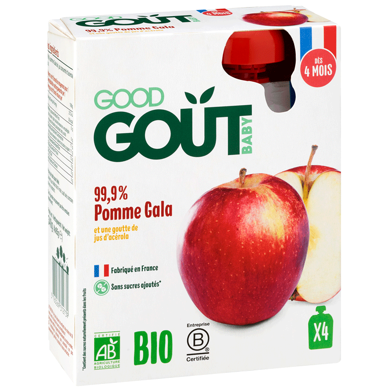 Gourdes fruit bébé - Gourdes compote pomme - Good Goût